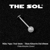  Khuyên Tai Titan Unisex Ngọc Trai Đế Dẹt 