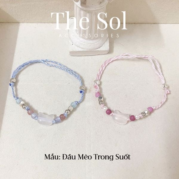  Lắc Tay Hàn Quốc Crystal Cat's Head 