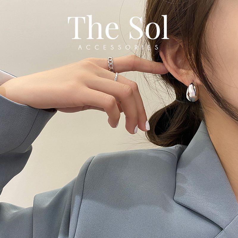  Bông Tai Hàn Quốc Metal Drop 