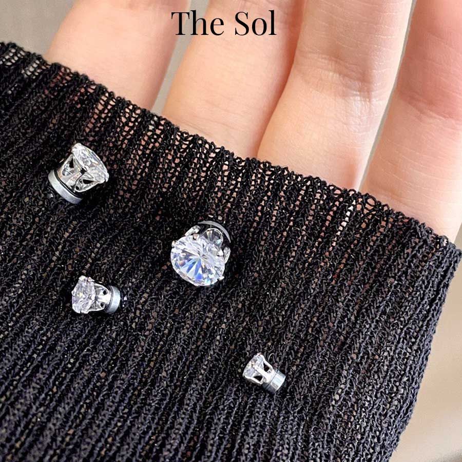  Khuyên Tai Nam Châm Unisex Gems Magnet - Tròn [1 CHIẾC] 