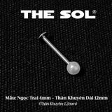  Khuyên Tai Titan Unisex Ngọc Trai Đế Dẹt 