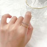  Nhẫn Titan Mini Triple Diamonds 