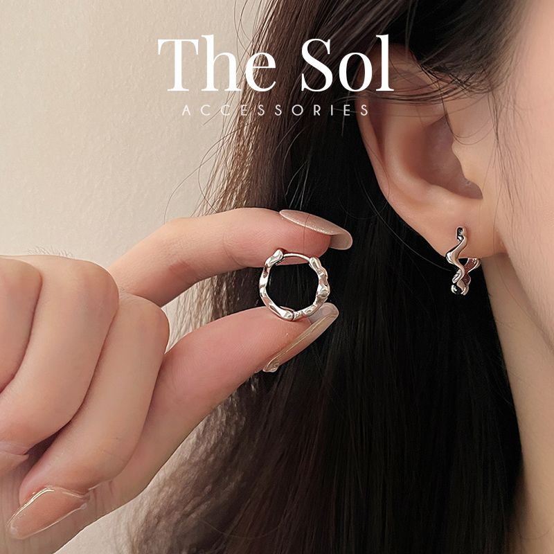  Bông Tai Hàn Quốc Mini Wave Hoops 