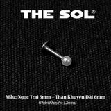  Khuyên Tai Titan Unisex Ngọc Trai Đế Dẹt 