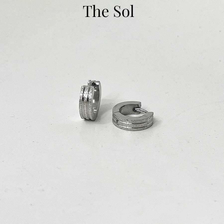  Khuyên Tai Titan Unisex Harsh Thick - 2 Lines - Mẫu T99 