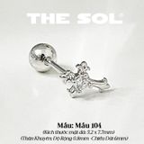  Khuyên Tai Thép Xi Mạ Mini Cross - Mẫu 104 