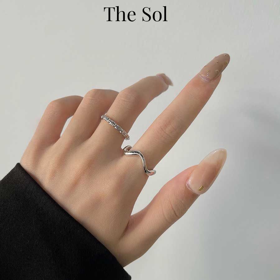  Set Nhẫn Hàn Quốc Wave Ring - Bộ 2 Chiếc 