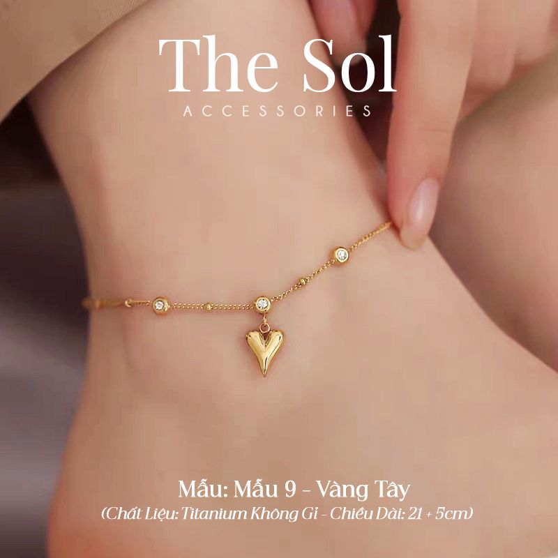  Lắc Chân Titan Golden Heart 