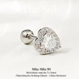  Khuyên Tai Thép Xi Mạ Luxury Heart - Mẫu 90 