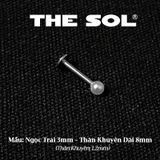  Khuyên Tai Titan Unisex Ngọc Trai Đế Dẹt 