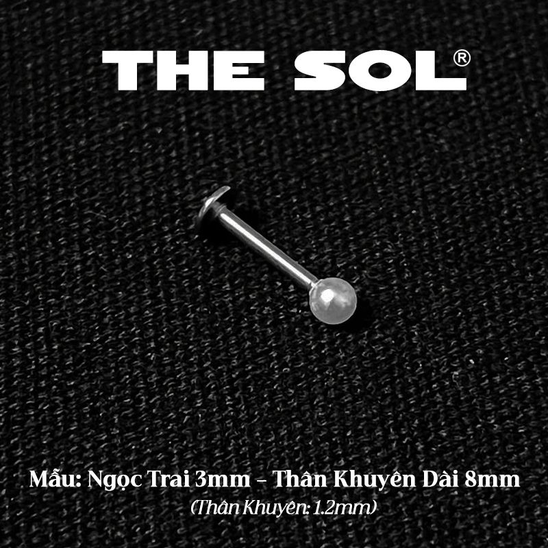  Khuyên Tai Titan Unisex Ngọc Trai Đế Dẹt 