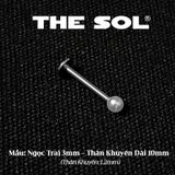  Khuyên Tai Titan Unisex Ngọc Trai Đế Dẹt 