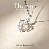  Dây Chuyền Bạc Moonstone Heart 