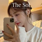  Bông Tai Hàn Quốc Metal Drop 