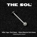  Khuyên Tai Titan Unisex Ngọc Trai Đế Dẹt 