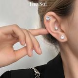  Khuyên Tai Nam Châm Unisex Gems Magnet - Tròn [1 CHIẾC] 