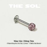  Khuyên Tai Titan Unisex TRAGUS Đính Đá Màu Sắc 