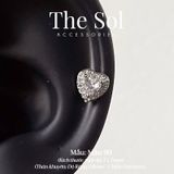  Khuyên Tai Thép Xi Mạ Luxury Heart - Mẫu 90 