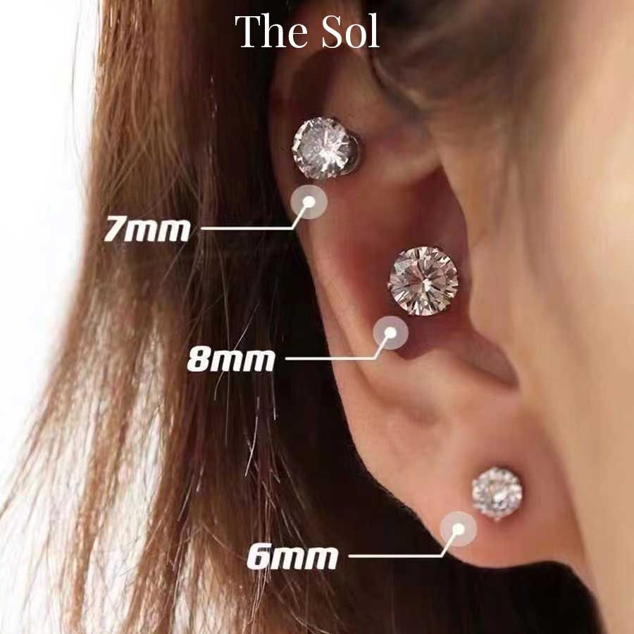  Khuyên Tai Nam Châm Unisex Gems Magnet - Tròn [1 CHIẾC] 