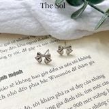  Bông Tai Hàn Quốc Silver Bow 