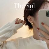  Bông Tai Hàn Quốc Metal Drop 