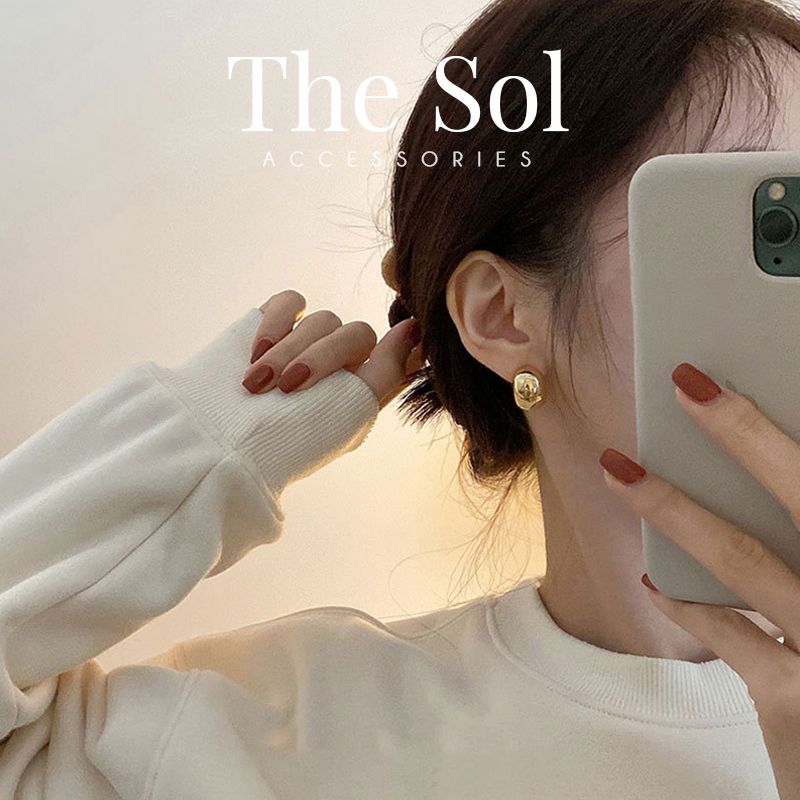  Bông Tai Hàn Quốc Metal Drop 