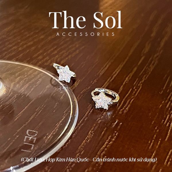  Bông Tai Hàn Quốc Dia Star On Hoops 