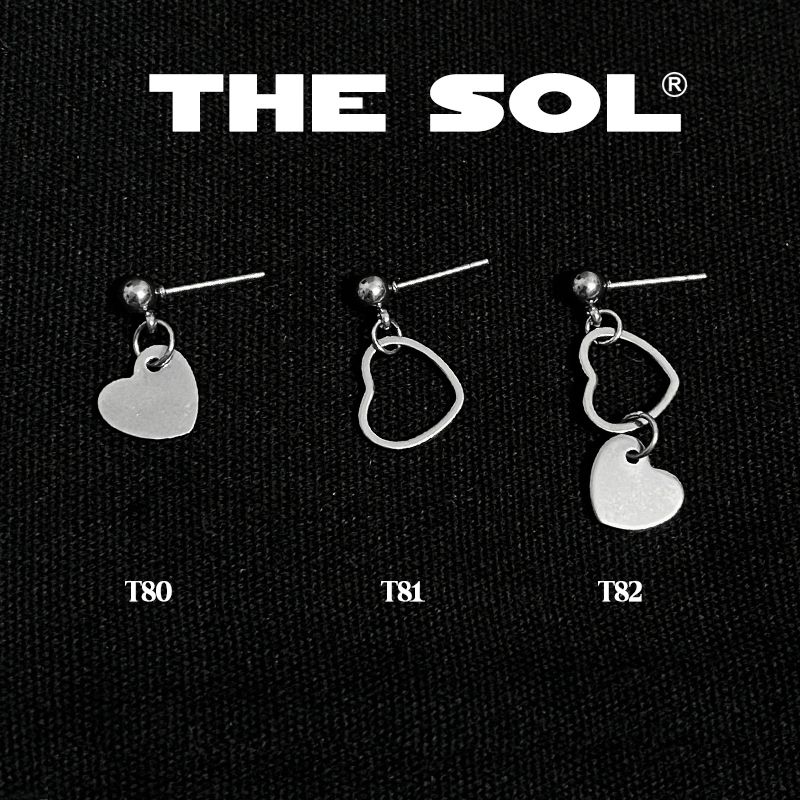  Khuyên Tai Titan Unisex The Heart - Mẫu T80 