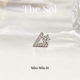  Khuyên Tai Thép Xi Mạ Diamond On V - Mẫu 61 