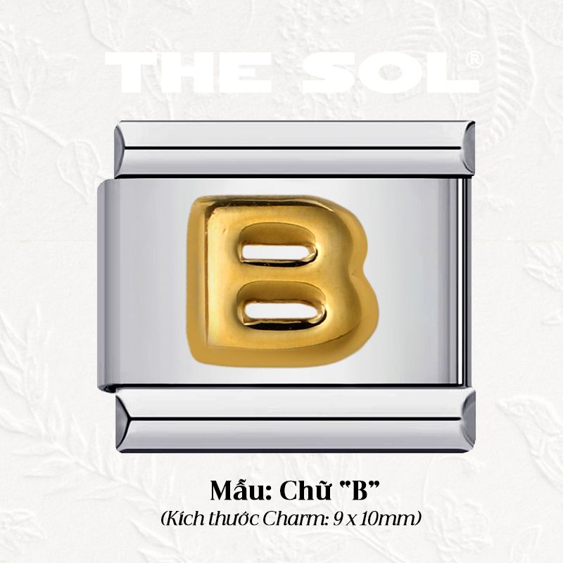  Charm Titan Italian Bracelet - Charm Chữ Cái 