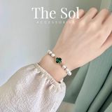  Lắc Tay Hàn Quốc Green Clover 