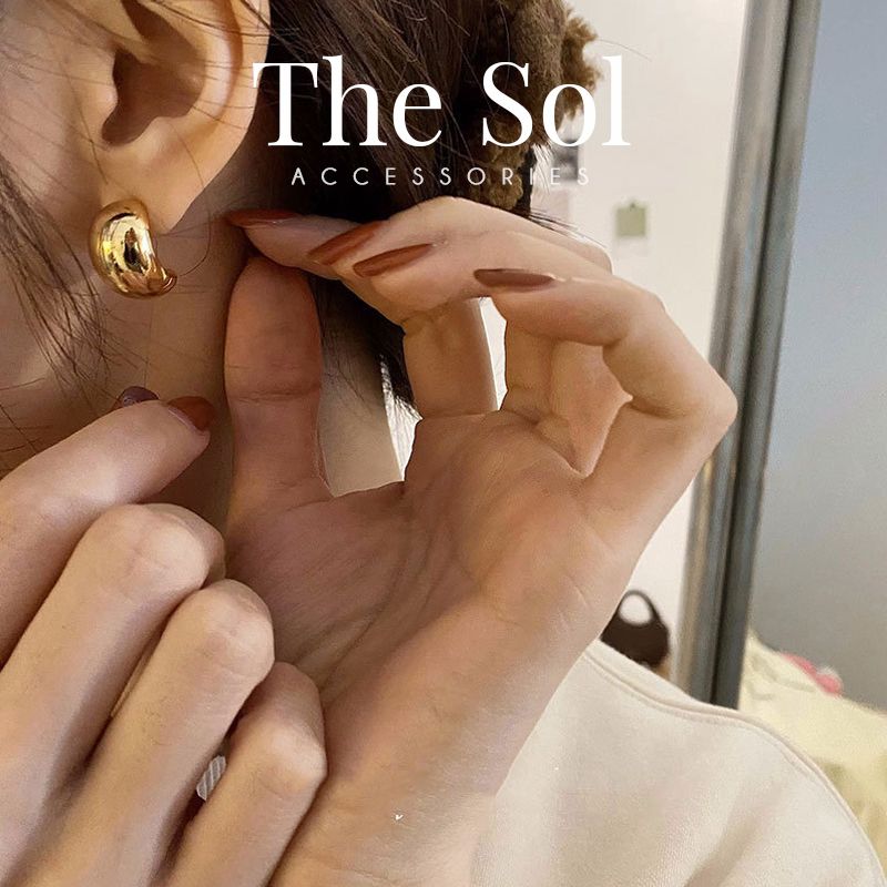  Bông Tai Hàn Quốc Metal Drop 