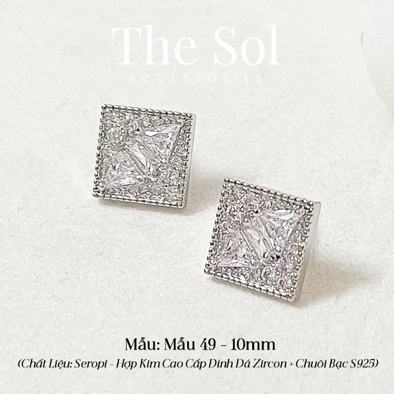  Bông Tai Seropi Diamond Square - Mẫu 49 