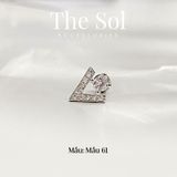  Khuyên Tai Thép Xi Mạ Diamond On V - Mẫu 61 
