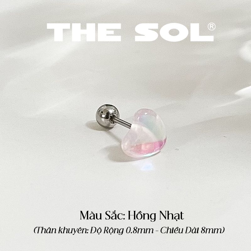  Khuyên Tai Titan Unisex Colorful Heart - 1 Chiếc 