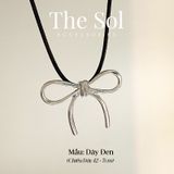  Dây Chuyền Hàn Quốc Trendy Bow - Dây Đen 