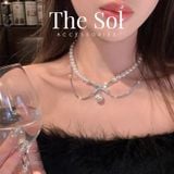  Choker Hàn Quốc Pearl & Dia Line 