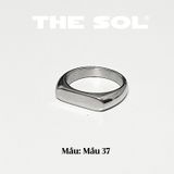  Nhẫn Titan Unisex Silver Bar - Mẫu 37 