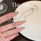  Dây Chuyền Hàn Quốc Pink Stone 