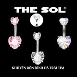  Khuyên Rốn Titan Unisex Diamond Heart 