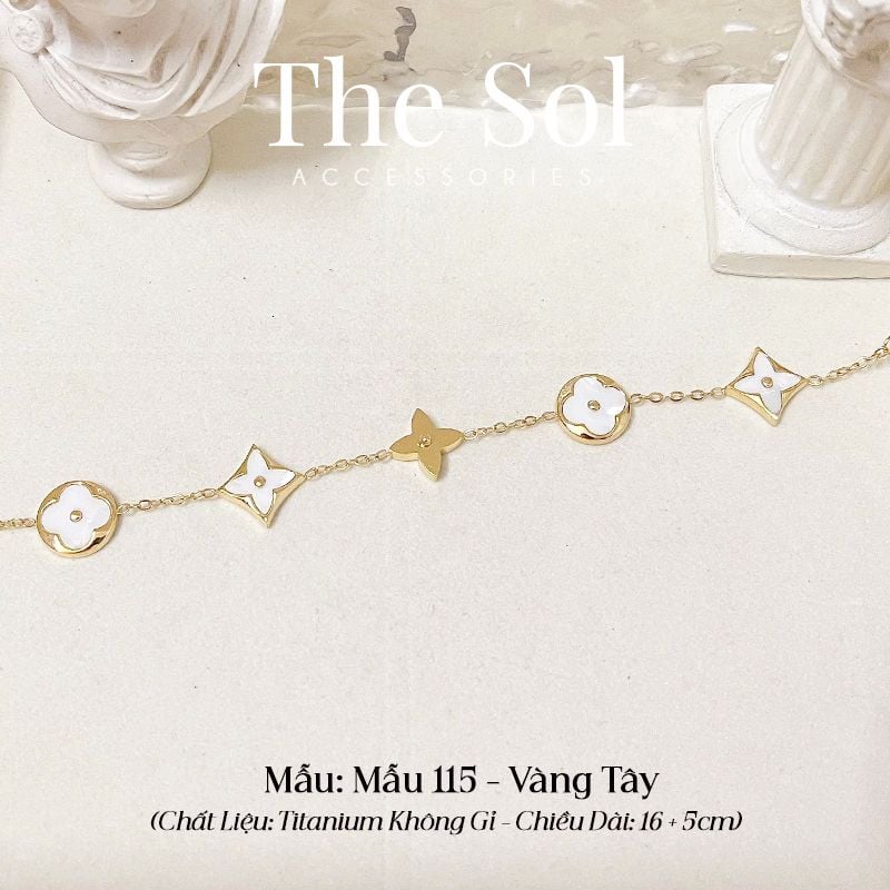  Lắc Tay Titan White Louis Rhombus & Circle - Mẫu 115 