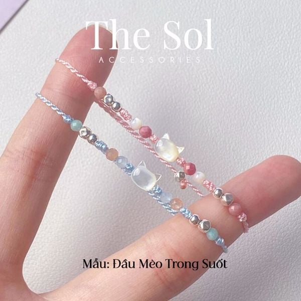  Lắc Tay Hàn Quốc Crystal Cat's Head 