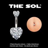  Khuyên Rốn Titan Unisex Diamond Heart 