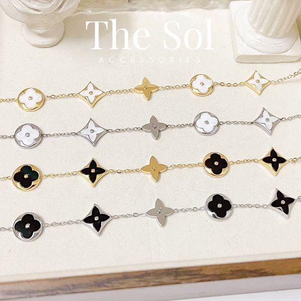  Lắc Tay Titan Black Louis Rhombus & Circle - Mẫu 116 