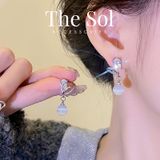  Bông Tai Hàn Quốc White Gem 