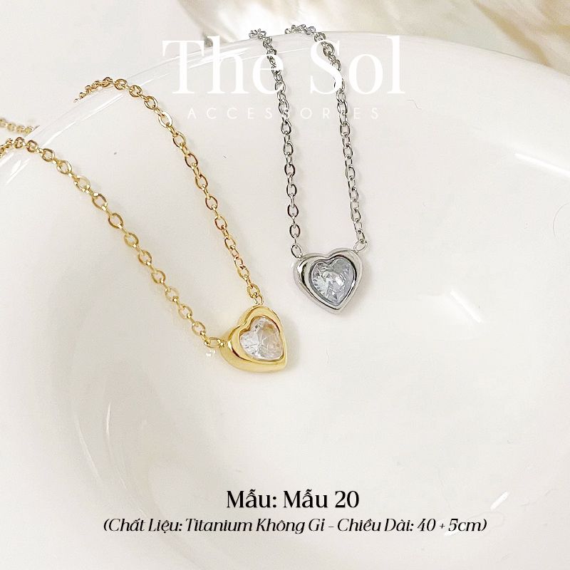  Dây Chuyền Titan Mini Diamond Heart - Mẫu 20 