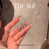  Bông Tai Hàn Quốc Flower Diamond 