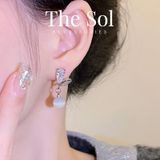  Bông Tai Hàn Quốc White Gem 