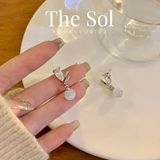  Bông Tai Hàn Quốc White Gem 