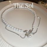  Choker Hàn Quốc Pearl & Dia Line 